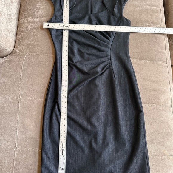 Calvin Klein Blue Ruched Asymmetrical Sheath Dress - Picture 15 of 16